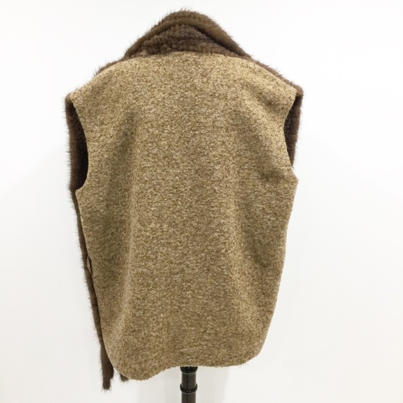 Women’s knitted mink Fur vest cover tassels Sz XL - Picture 5 of 14